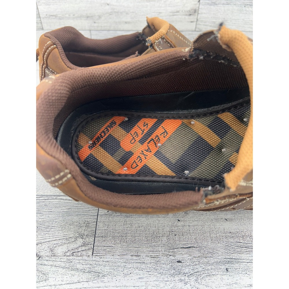Skechers Mens Relaxed Step 61779 Brown Leather Loafers Slip On Shoes Size 13 - Picture 11 of 13